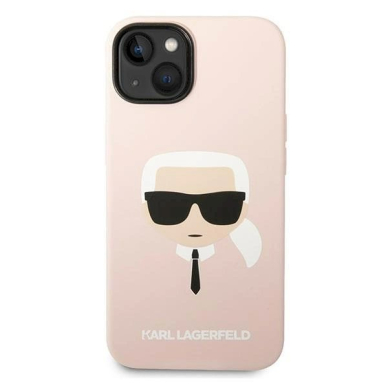 Originalus dėklas Karl Lagerfeld KLHCP14MSLKHLP iPhone 14 Plus 6.7 "hardcase rožinis / rožinis Silicone Karl's Head 2 Originalus dėklas Karl Lagerfeld KLHCP14MSLKHLP iPhone 14 Plus 6.7 "hardcase rožinis / rožinis Silicone Karl's Head 2