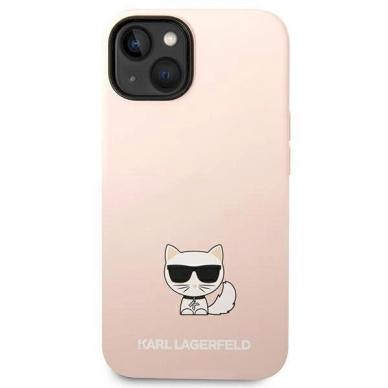 Originalus dėklas Karl Lagerfeld KLHCP14SSLCTPI iPhone 14 6.1 hardcase light rožinis / light rožinis Silicone Choupette Body 2