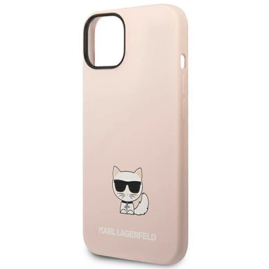 Originalus dėklas Karl Lagerfeld KLHCP14SSLCTPI iPhone 14 6.1 hardcase light rožinis / light rožinis Silicone Choupette Body 5