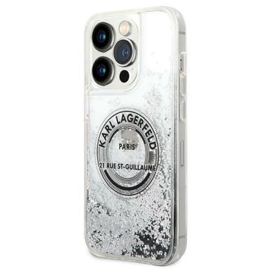 Originalus dėklas Karl Lagerfeld KLHCP14XLCRSGRS iPhone 14 Pro Max 6.7 " sidabrinis hardcase Liquid Glitter RSG 1 Originalus dėklas Karl Lagerfeld KLHCP14XLCRSGRS iPhone 14 Pro Max 6.7 " sidabrinis hardcase Liquid Glitter RSG 1