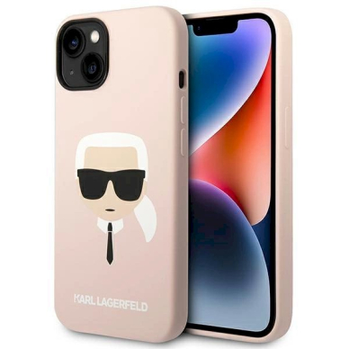 Originalus dėklas Karl Lagerfeld KLHMP14MSLKHLP iPhone 14 Plus 6,7" hardcase jasno/light rožinis Silicone Karl`s Head Magsafe Originalus dėklas Karl Lagerfeld KLHMP14MSLKHLP iPhone 14 Plus 6,7" hardcase jasno/light rožinis Silicone Karl`s Head Magsafe