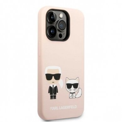 Originalus dėklas Karl Lagerfeld KLHMP14XSSKCI iPhone 14 Pro Max 6.7  hardcase light rožinis/light rožinis Silicone Karl &  Choupette Magsafe 3 Originalus dėklas Karl Lagerfeld KLHMP14XSSKCI iPhone 14 Pro Max 6.7  hardcase light rožinis/light rožinis Silicone Karl &  Choupette Magsafe 3