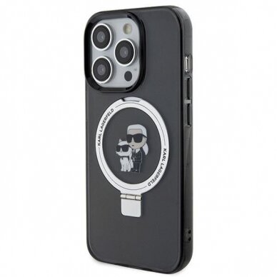 Originalus dėklas Karl Lagerfeld KLHMP15XHMRSKHK iPhone 15 Pro Max 6.7 Juodas hardcase Ring Stand Karl Head MagSafe 2 Originalus dėklas Karl Lagerfeld KLHMP15XHMRSKHK iPhone 15 Pro Max 6.7 Juodas hardcase Ring Stand Karl Head MagSafe 2