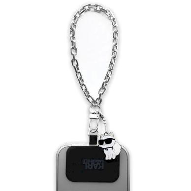 Originalus dėklas Karl Lagerfeld KLUCHCSKPK Universal Universal Hand Apyrankė Choupette Dėklas - silver 1 Originalus dėklas Karl Lagerfeld KLUCHCSKPK Universal Universal Hand Apyrankė Choupette Dėklas - silver 1