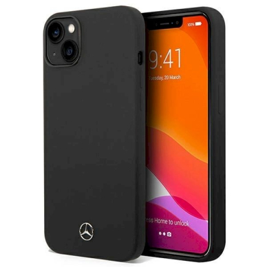 Originalus dėklas Mercedes Silicone Line case skirta iPhone 14 Plus - Juodas Originalus dėklas Mercedes Silicone Line case skirta iPhone 14 Plus - Juodas