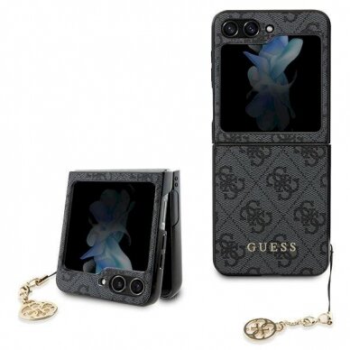 Originalus Guess dėklas 4G Charms Collection case for Samsung Galaxy Z Flip 5 - Pilkas Originalus Guess dėklas 4G Charms Collection case for Samsung Galaxy Z Flip 5 - Pilkas