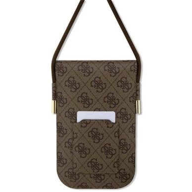 Originalus Guess dėklas 4G Metal Script Logo handbag - Rudas 1 Originalus Guess dėklas 4G Metal Script Logo handbag - Rudas 1