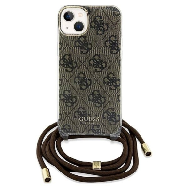 Originalus Guess dėklas Crossbody Cord 4G Print case for iPhone 15 / 14 / 13 - Rudas 1 Originalus Guess dėklas Crossbody Cord 4G Print case for iPhone 15 / 14 / 13 - Rudas 1