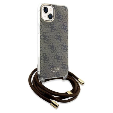 Originalus Guess dėklas Crossbody Cord 4G Print case for iPhone 15 / 14 / 13 - Rudas 2 Originalus Guess dėklas Crossbody Cord 4G Print case for iPhone 15 / 14 / 13 - Rudas 2