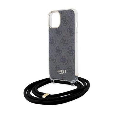 Originalus Guess dėklas Crossbody Cord 4G Print Case for iPhone 15/14/13 - Juodas 4 Originalus Guess dėklas Crossbody Cord 4G Print Case for iPhone 15/14/13 - Juodas 4