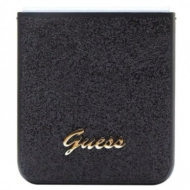 Originalus Guess dėklas Glitter Script case for Samsung Galaxy Z Flip 5 - Juodas 4 Originalus Guess dėklas Glitter Script case for Samsung Galaxy Z Flip 5 - Juodas 4