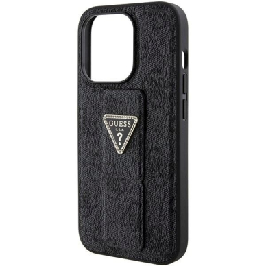 Originalus Guess dėklas Grip Stand 4G Triangle Strass case for iPhone 15 Pro Max - Juodas 6 Originalus Guess dėklas Grip Stand 4G Triangle Strass case for iPhone 15 Pro Max - Juodas 6