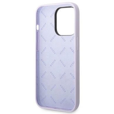 Originalus Guess dėklas GUHCP14LSLSMU iPhone 14 Pro 6.1&quot; Violetinis/Violetinis hard case Silicone Vintage Auksinis Logo 6