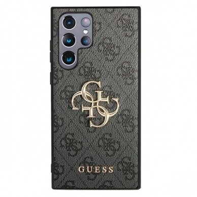 Originalus Guess dėklas GUHCS22L4GMGGR S908 S22 Ultra Pilkas hardcase 4G Big Metal Logo Originalus Guess dėklas GUHCS22L4GMGGR S908 S22 Ultra Pilkas hardcase 4G Big Metal Logo