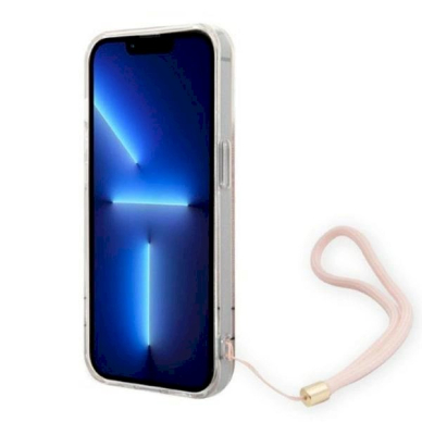 Originalus Guess dėklas GUOHCP14LH4STP iPhone 14 Pro 6.1 &quot;Rožinis / Rožinis hardcase 4G Print Strap 3