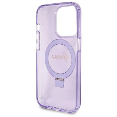 Originalus Guess dėklas Ring Stand Script Glitter MagSafe case for iPhone 14 Pro Max - Violetinis 6 Originalus Guess dėklas Ring Stand Script Glitter MagSafe case for iPhone 14 Pro Max - Violetinis 6