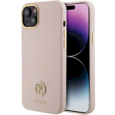 Originalus Guess dėklas Silicone Logo Strass 4G case for iPhone 15 - light Rožinis 7 Originalus Guess dėklas Silicone Logo Strass 4G case for iPhone 15 - light Rožinis 7
