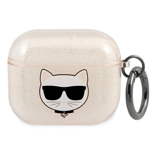 Orginalus dėklas Karl Lagerfeld KLA3UCHGD AirPods 3 Auksinis su Blizgučiais Choupette Orginalus dėklas Karl Lagerfeld KLA3UCHGD AirPods 3 Auksinis su Blizgučiais Choupette