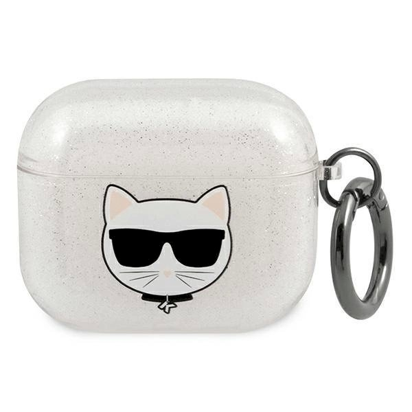 Orginalus dėklas Karl Lagerfeld KLA3UCHGS AirPods 3 Baltas su Blizgučiais Choupette Orginalus dėklas Karl Lagerfeld KLA3UCHGS AirPods 3 Baltas su Blizgučiais Choupette