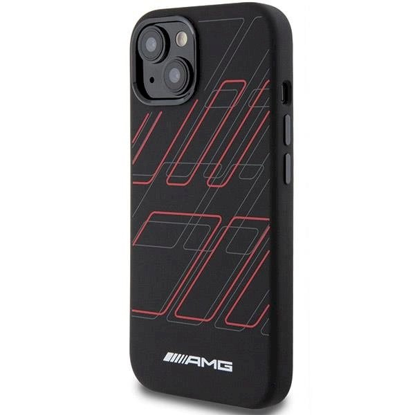 Originalus AMG dėklas Silicone Large Rhombuses Pattern MagSafe Case for iPhone 15/14/13 - Juodas 1 Originalus AMG dėklas Silicone Large Rhombuses Pattern MagSafe Case for iPhone 15/14/13 - Juodas 1