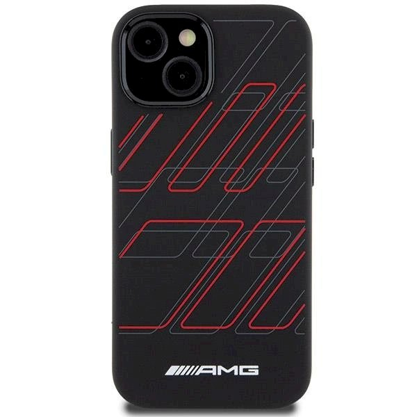 Originalus AMG dėklas Silicone Large Rhombuses Pattern MagSafe Case for iPhone 15/14/13 - Juodas 2 Originalus AMG dėklas Silicone Large Rhombuses Pattern MagSafe Case for iPhone 15/14/13 - Juodas 2