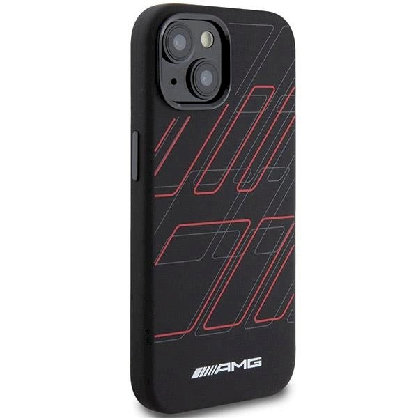 Originalus AMG dėklas Silicone Large Rhombuses Pattern MagSafe Case for iPhone 15/14/13 - Juodas 3 Originalus AMG dėklas Silicone Large Rhombuses Pattern MagSafe Case for iPhone 15/14/13 - Juodas 3