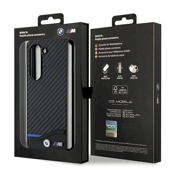 Originalus BMW dėklas Leather Carbon Samsung Galaxy Z Fold 5 - Juodas 5 Originalus BMW dėklas Leather Carbon Samsung Galaxy Z Fold 5 - Juodas 5