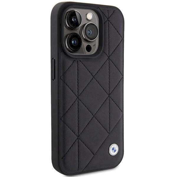 Originalus BMW dėklas Leather Quilted iPhone 15 Pro Max - Juodas 3 Originalus BMW dėklas Leather Quilted iPhone 15 Pro Max - Juodas 3