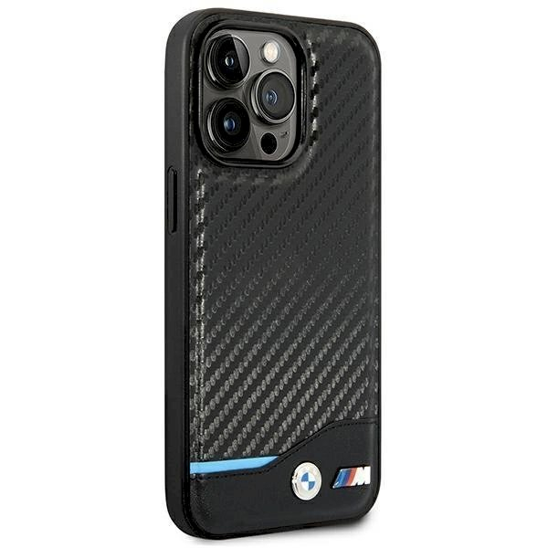 Originalus dėklas BMW BMHCP14L22NBCK iPhone 14 Pro 6.1 Juodas Leather Carbon 3 Originalus dėklas BMW BMHCP14L22NBCK iPhone 14 Pro 6.1 Juodas Leather Carbon 3