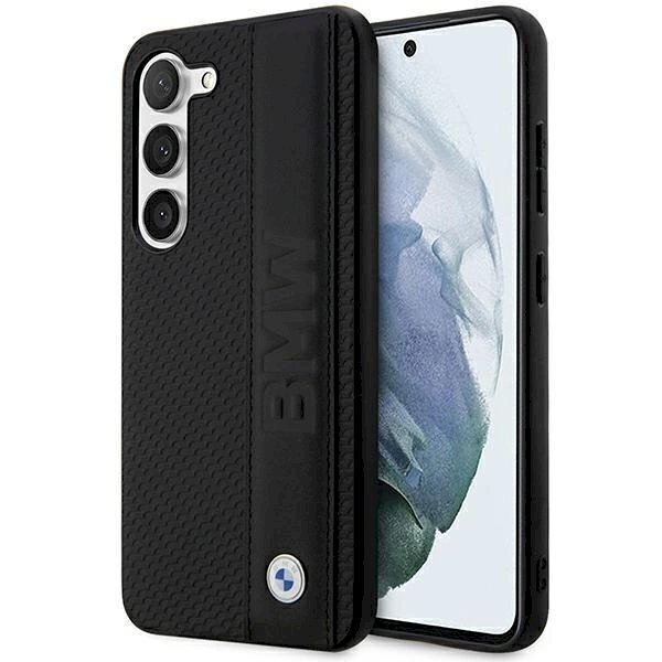 Originalus dėklas BMW BMHCS23M22RDPK S23+ S916 Juodas hardcase Leather Textured & Stripe Originalus dėklas BMW BMHCS23M22RDPK S23+ S916 Juodas hardcase Leather Textured & Stripe