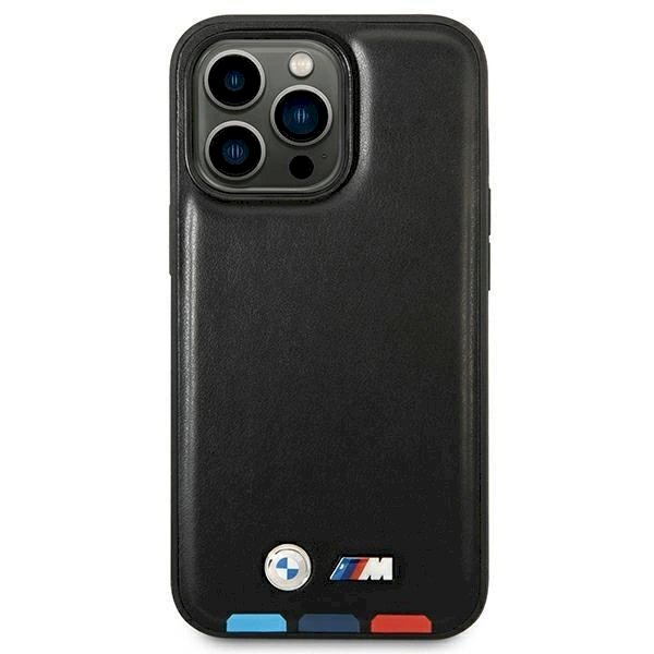 Originalus dėklas BMW BMHMP14L22PTDK iPhone 14 Pro 6.1 Juodas Leather Stamp Tricolor Magsafe 2 Originalus dėklas BMW BMHMP14L22PTDK iPhone 14 Pro 6.1 Juodas Leather Stamp Tricolor Magsafe 2