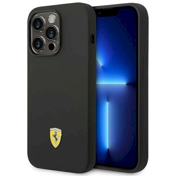 Originalus dėklas Ferrari FEHCP14LSIBBK iPhone 14 Pro 6.1 Juodas hardcase Silikoninis Metal Logo Originalus dėklas Ferrari FEHCP14LSIBBK iPhone 14 Pro 6.1 Juodas hardcase Silikoninis Metal Logo