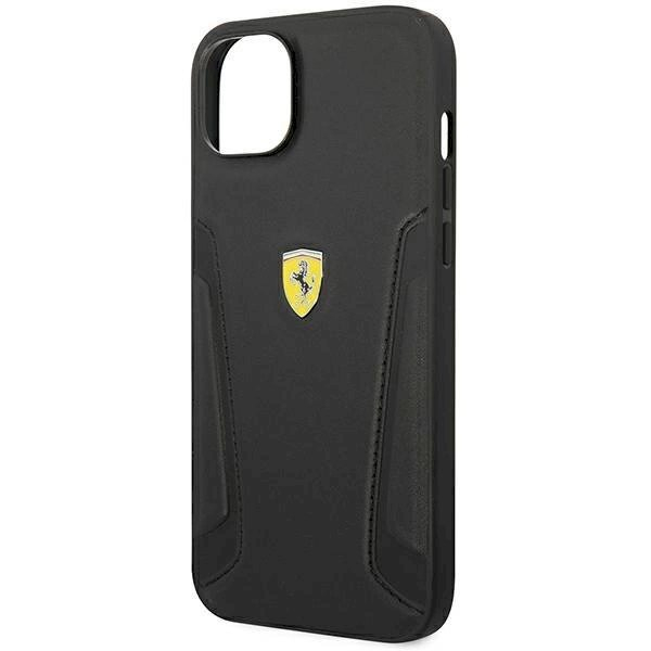 Originalus dėklas Ferrari FEHCP14MRBUK iPhone 14 Plus 6.7  Juodas hardcase Leather Stamp Sides 5 Originalus dėklas Ferrari FEHCP14MRBUK iPhone 14 Plus 6.7  Juodas hardcase Leather Stamp Sides 5