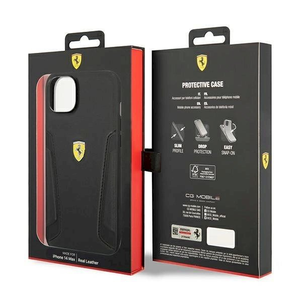 Originalus dėklas Ferrari FEHCP14MRBUK iPhone 14 Plus 6.7  Juodas hardcase Leather Stamp Sides 7 Originalus dėklas Ferrari FEHCP14MRBUK iPhone 14 Plus 6.7  Juodas hardcase Leather Stamp Sides 7