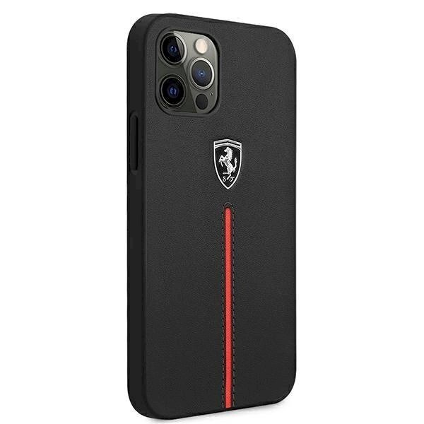 Originalus dėklas Ferrari FEOMSHCP12LBK iPhone 12 Pro Max Juodas hardcase Off Track Leather Nylon Stripe 3 Originalus dėklas Ferrari FEOMSHCP12LBK iPhone 12 Pro Max Juodas hardcase Off Track Leather Nylon Stripe 3