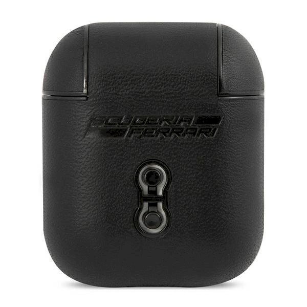 Originalus dėklas Ferrari FESA2LEBK AirPods cover Juodas On Track Leather 2