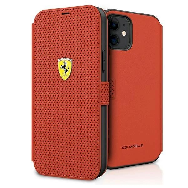 Originalus dėklas Ferrari FESPEFLBKP12SRE iPhone 12 mini 5.4 Raudonas book On Track Perforated Originalus dėklas Ferrari FESPEFLBKP12SRE iPhone 12 mini 5.4 Raudonas book On Track Perforated