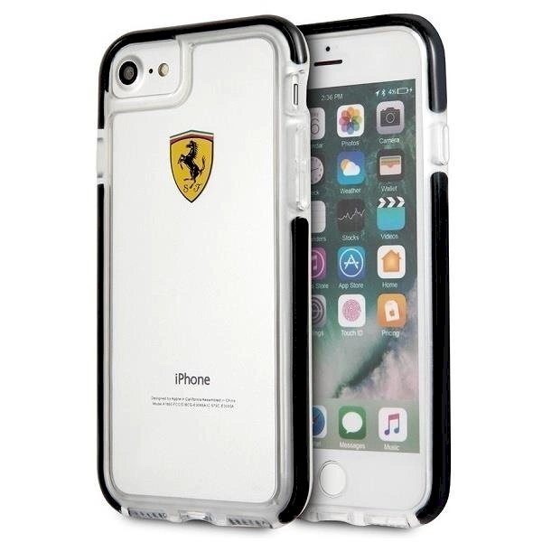 Originalus dėklas Ferrari Hardcase FEGLHCP7BK iPhone 7/8 SE 2020 / SE 2022 Shockproof Permatomas Juodas Originalus dėklas Ferrari Hardcase FEGLHCP7BK iPhone 7/8 SE 2020 / SE 2022 Shockproof Permatomas Juodas