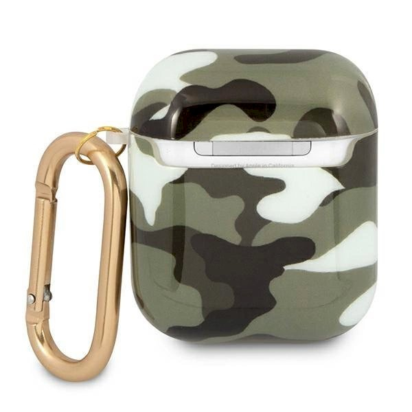 Originalus dėklas Guess GUA2UCAMA AirPods cover žalias/khaki Camo Collection 2 Originalus dėklas Guess GUA2UCAMA AirPods cover žalias/khaki Camo Collection 2