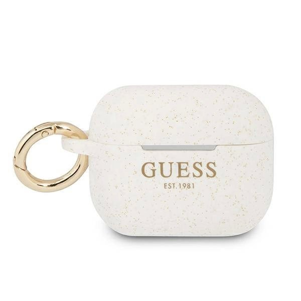 Originalus dėklas Guess GUAPSGGEH AirPods Pro cover Baltas/Baltas Silicone Glitter Originalus dėklas Guess GUAPSGGEH AirPods Pro cover Baltas/Baltas Silicone Glitter