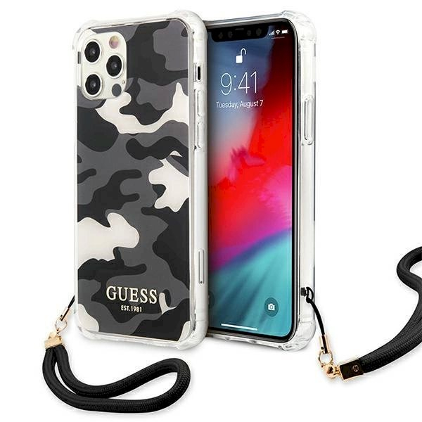 Originalus dėklas Guess GUHCP12LKSARBK iPhone 12 Pro Max 6.7 Juodas hardcase Camo Collection Originalus dėklas Guess GUHCP12LKSARBK iPhone 12 Pro Max 6.7 Juodas hardcase Camo Collection