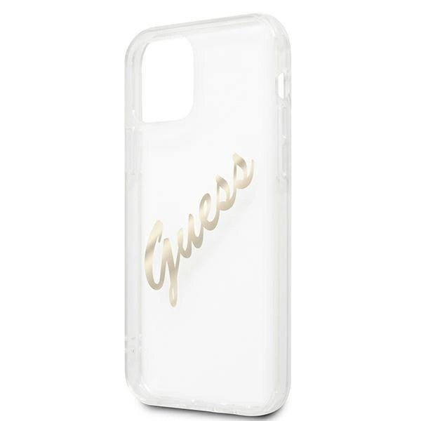 Originalus dėklas Guess GUHCP12LKTRSVGO iPhone 12 Pro Max 6.7 Permatomas hardcase Vintage Script Gold 5 Originalus dėklas Guess GUHCP12LKTRSVGO iPhone 12 Pro Max 6.7 Permatomas hardcase Vintage Script Gold 5