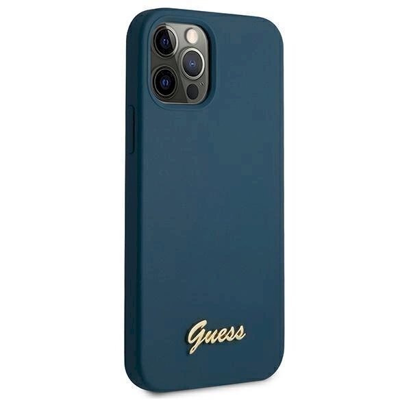 Originalus dėklas Guess GUHCP12LLSLMGBL iPhone 12 Pro Max 6.7 Mėlynas/Mėlynas hardcase Metal Logo Script 3 Originalus dėklas Guess GUHCP12LLSLMGBL iPhone 12 Pro Max 6.7 Mėlynas/Mėlynas hardcase Metal Logo Script 3