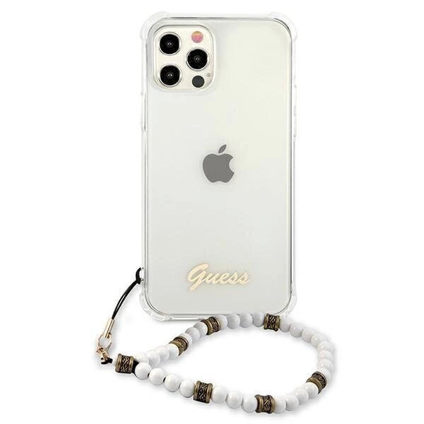 Originalus dėklas Guess GUHCP12MKPSWH iPhone 12/12 Pro 6.1  Permatomas Hardcase Baltas Pearl 2 Originalus dėklas Guess GUHCP12MKPSWH iPhone 12/12 Pro 6.1  Permatomas Hardcase Baltas Pearl 2