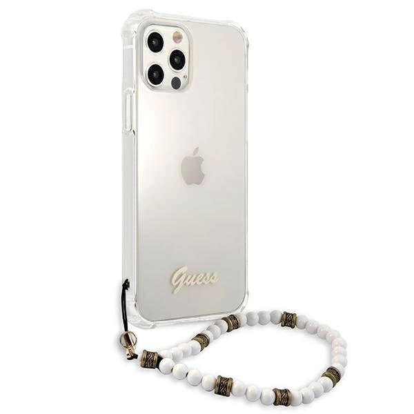 Originalus dėklas Guess GUHCP12MKPSWH iPhone 12/12 Pro 6.1  Permatomas Hardcase Baltas Pearl 3 Originalus dėklas Guess GUHCP12MKPSWH iPhone 12/12 Pro 6.1  Permatomas Hardcase Baltas Pearl 3