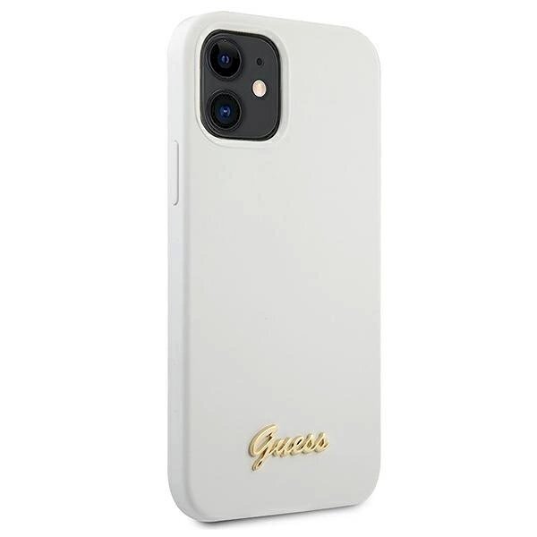 Originalus dėklas Guess GUHCP12SLSLMGWH iPhone 12 mini 5.4 Baltas/Baltas hardcase Metal Logo Script 3 Originalus dėklas Guess GUHCP12SLSLMGWH iPhone 12 mini 5.4 Baltas/Baltas hardcase Metal Logo Script 3