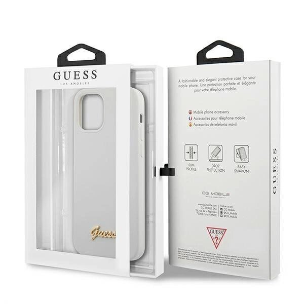 Originalus dėklas Guess GUHCP12SLSLMGWH iPhone 12 mini 5.4 Baltas/Baltas hardcase Metal Logo Script 7 Originalus dėklas Guess GUHCP12SLSLMGWH iPhone 12 mini 5.4 Baltas/Baltas hardcase Metal Logo Script 7