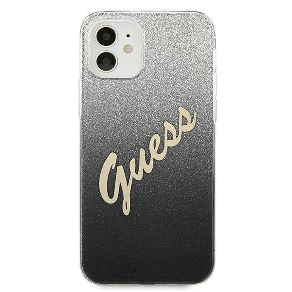 Originalus dėklas Guess GUHCP12SPCUGLSBK iPhone 12 mini 5.4 Juodas Glitter Gradient Script 2 Originalus dėklas Guess GUHCP12SPCUGLSBK iPhone 12 mini 5.4 Juodas Glitter Gradient Script 2