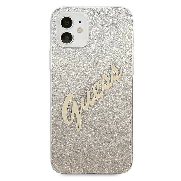 Originalus dėklas Guess GUHCP12SPCUGLSGO iPhone 12 mini 5.4 gold/gold hardcase Glitter Gradient Script 2 Originalus dėklas Guess GUHCP12SPCUGLSGO iPhone 12 mini 5.4 gold/gold hardcase Glitter Gradient Script 2