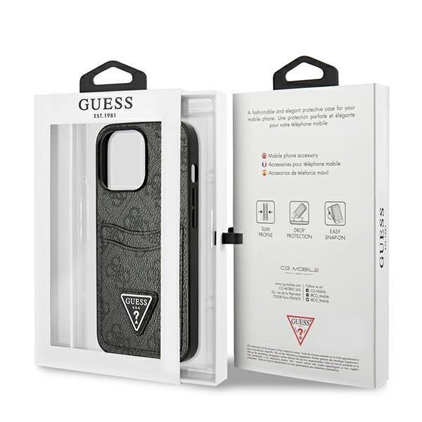 Originalus dėklas Guess GUHCP13LP4TPK iPhone 13 Pro / 13 6.1 Juodas hardcase 4G Triangle Logo Cardslot 7 Originalus dėklas Guess GUHCP13LP4TPK iPhone 13 Pro / 13 6.1 Juodas hardcase 4G Triangle Logo Cardslot 7